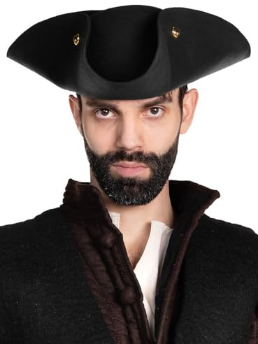 Maskworld Piratenhut Dreispitz aus Wollfilz - Henry
