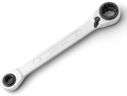 DURATECH Doppel-Ratschenringschlüssel Umschaltbar 4 in 1, 10 x 19 mm - 13 x 17 mm, Doppelring-Ratschenschlüssel aus Chrom-Vanadium-Stahl, 72 Zähne, Metrisch