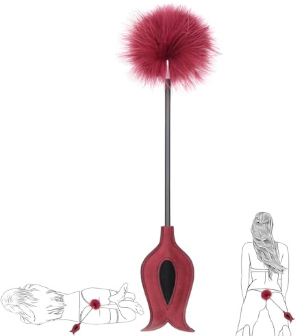 Kutocesy Latigo Eróticos para Mujer Látigo de Plumas de Cuero Exótico Juguete de Rol Juego de Coqueteo Azotando Paleta para Parejas Adultas BDSM Extremo Juguetes Sexuales (m)