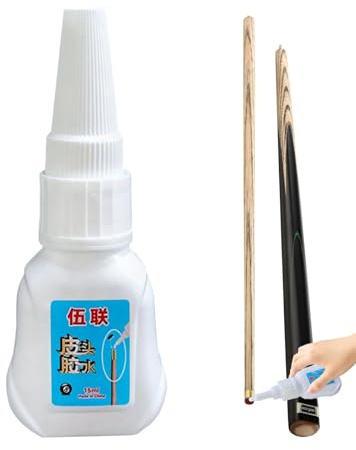 Billard-Queue-Spitzenkleber, 15 ml, Reparaturkleber für Billardqueue-Spitzen, sofort trocknend, einfach aufzutragen, Queue-Spitzen-Reparatur- und Ersatzkleber für Lederqueue