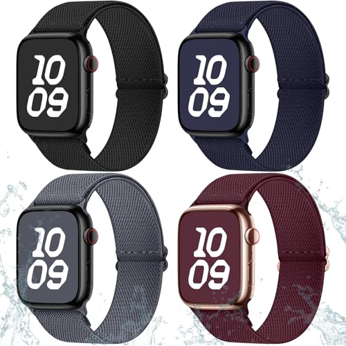 Fullmosa Bracelets Nylon pour Apple Watch 49/46/45/44mm | Compatible avec iWatch Ultra3/2/1 SE3/2/1 Series 11 10 9 8 7 6 5 4, Bracelet extensible nylon pour femme homme