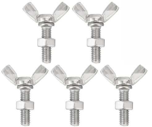 Tornillos de mariposa, pernos de mariposa, tornillos de mariposa de acero inoxidable M5, pernos con tuercas y arandelas, sujetadores de máquina de perno de mariposa, tornillos de mano(M5*10mm)