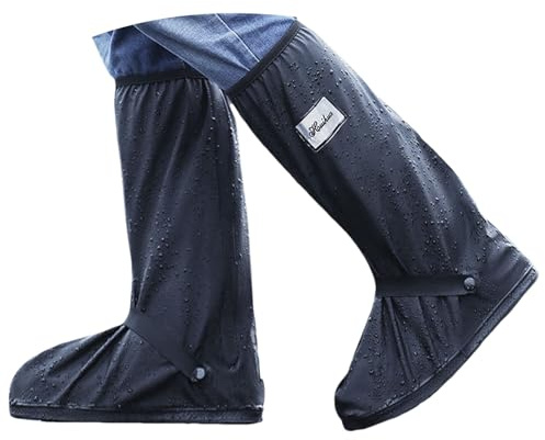 Generisch Wasserdicht Überschuhe Herren Damen Motorrad Regenüberschuhe Wiederverwendbare Schuhüberzieher Rutschfeste Regen Schuhe für Regen Schnee Motorradstiefel Abdeckung Regenschutz