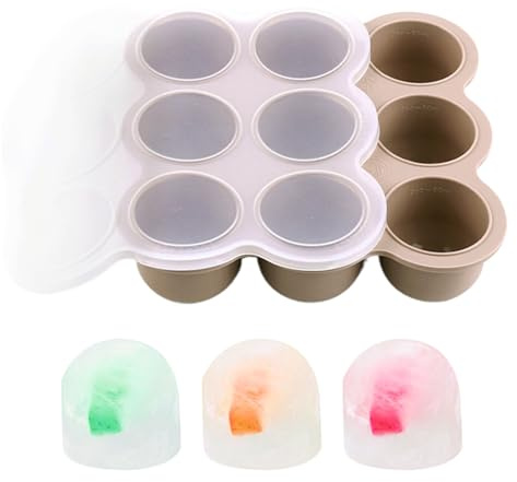 Bandeja para congelador de puré de bebé, molde de silicona de alimenticio de 9 rejillas con tapa, recipientes para almacenamiento de helados, sopas, leche materna, refrigerador, alimentación