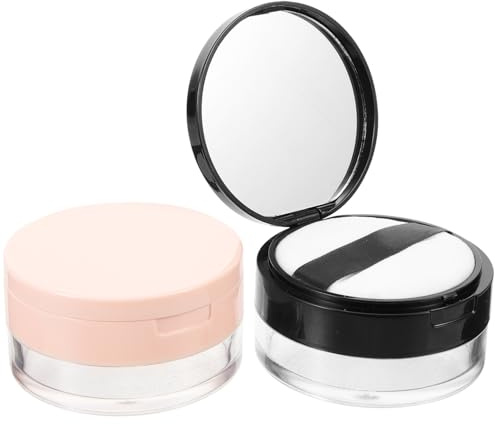 FOMIYES 2stücke Puderbehälter Aus Kunststoff Bruchfest Für Losen Puder Talkumpuder Make-up-puder Nachfüllbar Kompaktes Design Für Reisen Und Täglichen Gebrauch