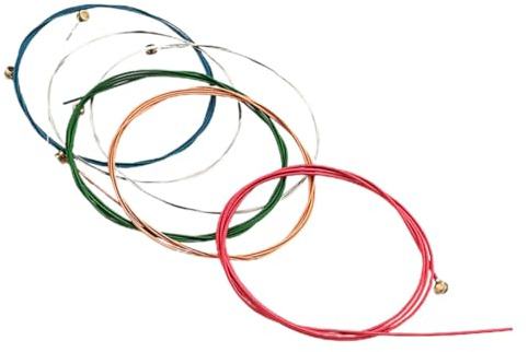Kisangel 6 Stück Teiliges Bunte Stahlsaiten für Westerngitarre Langlebige Folk gitarrensaiten mit Klarem Transparentem Klang und Angenehmer Resonanz Geeignet für Akustikgitarren und