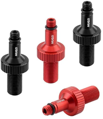 FUANA Hinterer Stoßdämpfer-Luftventil-Adapter aus Aluminiumlegierung für Rockshox Monarch XMM und Marzocchi IFP-Stoßdämpfer, schwarzes Fahrrad-Reparatur-Set