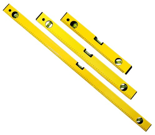 3Pcs Spirit Levels Set High Accuracy Spirit Leveler 400, 600,1000mm Levels | Heavy Duty Builders Carpenters Large Spirit Level Set, Powerful Magnets, Aluminium Alloy Body Lightweight, Professional Grade