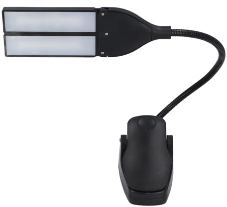 EIMSOAH Zusammenklappbare Notenpultleuchte, Kompakt, Tragbar, LED, Professionell, 3 Helligkeiten, Superhelle Klavierlampe Zum Anklemmen, für Flügel und Buchlesen