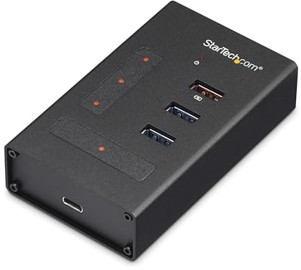 StarTech.com Hub Concentrador USB 3.0 (5Gbps) USB C a 3x USB-A y 1x USB Tipo C de 4 Puertos - Ladrón USB a USBC de Metal (HB30C3A1CST)