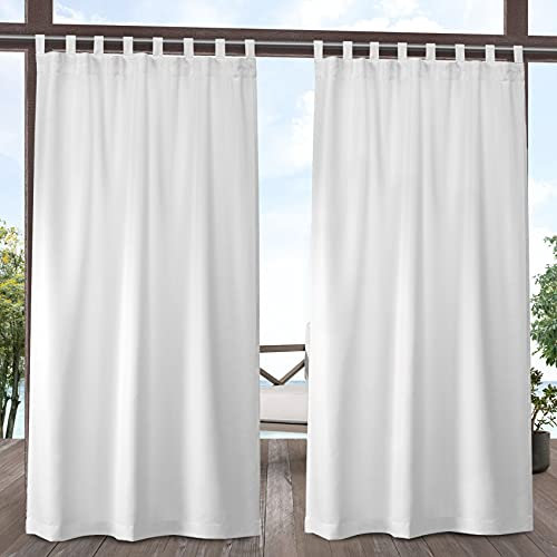 Exclusive Home Curtains In/Out Solid Velcro Tab Top Panel Pair, Winter White, 54x84, 2 Piece