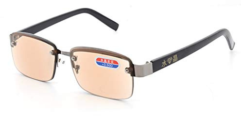 VOCD Gafas De Lectura De Medio Marco De Cristal Lente Marco De Metal Presbicia Antideslumbrante Sin Marco Rectangular Perforado Gafas De Ojo Engrosadas Hombres Y Mujeres