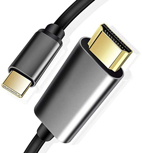 Dragon Trading - Cable adaptador de cable USB C a HDMI (2 m, 4 K, USB tipo C a HDMI, Thunderbolt 3, compatible con MacBook Pro iPad Pro, Samsung S9 S10 S20, Surface Book 2, Dell XPS y más