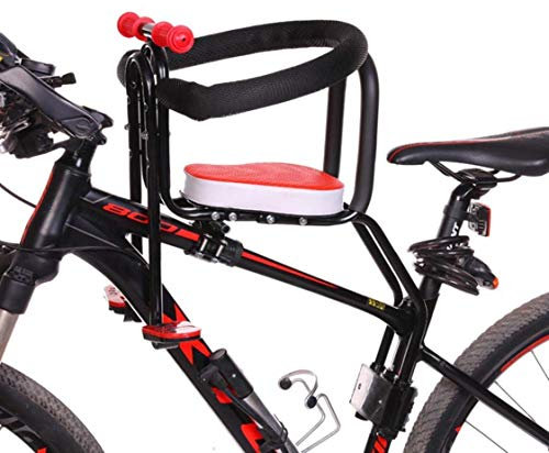 RONGJJ Siège De Vélo pour Enfant, Siège Avant De Vélo Amovible Coussin De Sécurité/Tapis De Selle électrique pour Enfant, avec Poignée Et Clôture pour Vélos Hommes Et Femmes