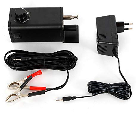 Moteur rotateur 15 W CC 12 V - Pour barbecue - Noir - Tournebroche - Avec adaptateur