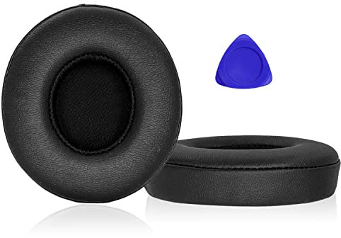 Professional Replacement Ear Pads for Beats Solo 2 & Solo 3 Wireless On-Ear Headphones, Premium Headphones Earpads Cushions with Softer Leather and High Elastic Sponge Memory Foam,Black