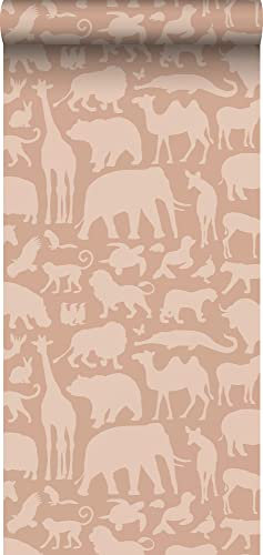 papier peint animaux terracotta 53 cm x 10.05 m - ESTAhome