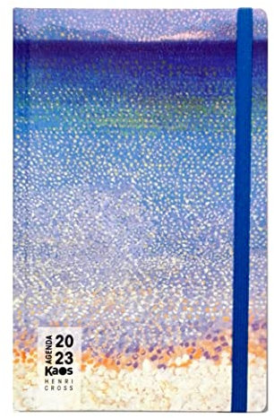 Kaos Henry-Edmond Cross Die goldenen Inseln 2023 12 Monate wöchentlich 21 x 13 cm mit Gummiband + Geschenk Stift und Lesezeichen