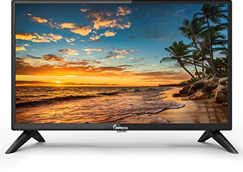 Impecca - 24 pollici HD 720p LED HDMI USB VGA piccolo schermo monitor per casa cucina camper o ufficio altoparlanti stereo funzione di montaggio a parete telecomando
