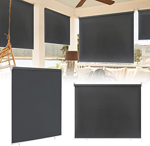 XMTECH Senkrechtmarkise Außen Sonnenschutzrollo Außenrollo Balkonrollo Aussenrollos Wetterfest UV-Schutz Sichtschutz Sonnenschutz Rollo für Fenster Balkon Terrasse Garten, 180x240cm, Anthrazit