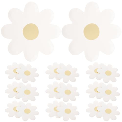Amosfun 20 Stück Blumen Pappteller Set in Gänseblumenform – Für Geburtstag Picknick Und Party – Umweltfreundliches Partygeschirr 7 Zoll