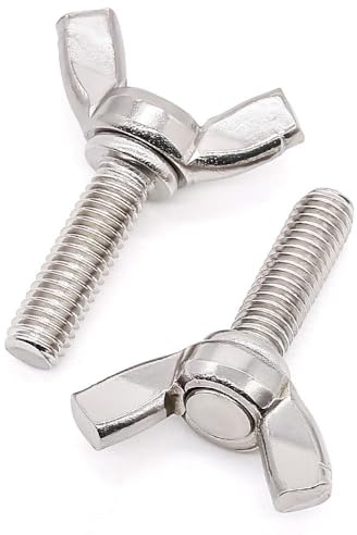 Glvaner M5-0.8 x 20mm (20 Pack) Wing Screws Bolts, Thumb Screws Bolts, 304 Stainless Steel 18/8, Hand Twist Tighten Ear Butterfly Screws