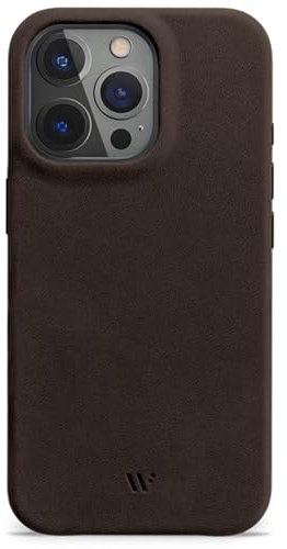 WIIUKA Hülle für iPhone 15 Pro, Leder aus Deutschland, Lederhülle extra Dünn, Premium Handyhülle, Case, Qi, Vintage Braun