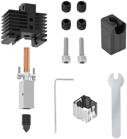 IdeaFormer Neues Upgrade Hotend aus Ganzmetall für Bambulab, Hochtemperatur Extruder Hotend mit Silikon Socke, Düse aus gehärtetem Stahl, 0,4mm Kit für Bambu Lab X1 X1C P1P P1S 3D Drucker | Vollmetall Hotend Extruder kompatibel mit Bambu Lab P1P, P1S, X1, X1C, X1E, hohe Temperaturbeständigkeit, einfacher Austausch