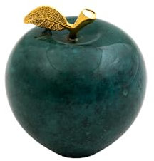 KVEA Marmor Obst Wohnkultur - Geschenkideen zur Einweihungsfeier - Briefbeschwerer Wohnkultur - Sammelfiguren - Büro Küche Tischdekoration - Obstskulptur handgefertigt (Grün)