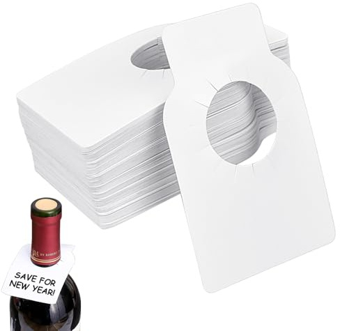 PERFETSELL 100 Etichetthe per Collo di Bottiglia Scrivibile Etichette per Bottiglie di Vino in PVC Etichetta Cantina Bottiglia di Vino Etichette per Cantina/Appassionato di Vino/Collezionista