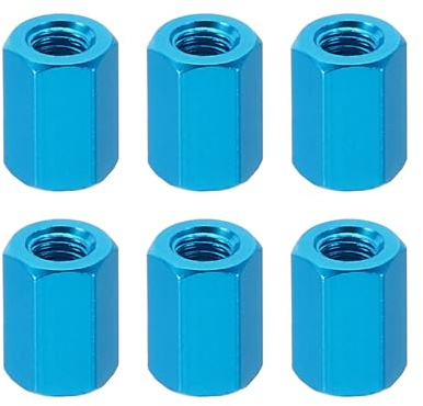 PATIKIL 6 Stk Verbindungsmuttern M3 x 8mm Langmuttern Aluminium Sechskant Verlängerungsmuttern Gewindehülsen Metallabstandshalter für Montageschrauben RC Auto Drohnen Motherboard Blue