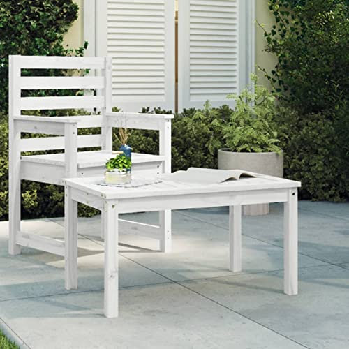ShGaxin Gartentisch, Buffettisch, Garten Esstisch, Multifunktionstisch, Terrassentisch, Picknicktisch, Spieltisch, Flohmarkttisch, Weiß 82,5x50,5x45 cm Massivholz Kiefer