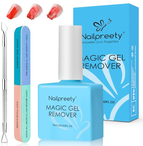 Dissolvant Vernis Semi Permanent en Gel 15ml,Pousse Cuticule & Lime a Ongles, Remover Vernis Semi Permanent, ne Blesse Pas Ongles