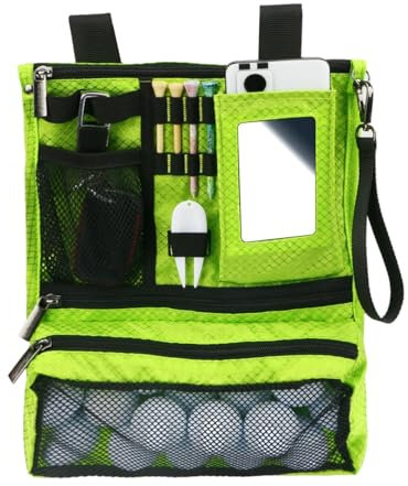 Golf-Zubehörtasche, Golf-Wertsachentasche | Golf Pouch Organizer-Tasche | -Golf-Tee-Tasche, Golftaschen-Organizer, Faltbare Aufbewahrungstasche mit Mehreren Taschen, robuste Golftasche für Ballmarker