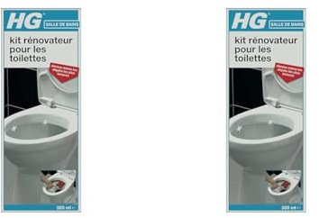 HG Kit Rénovateur pour Toilettes,Gel Détartrant pour Cuvette et Lunette des Toilettes, Élimine les Dépôts de Calcaire et de Tartre - 500 ml (318006104) (Lot de 2)