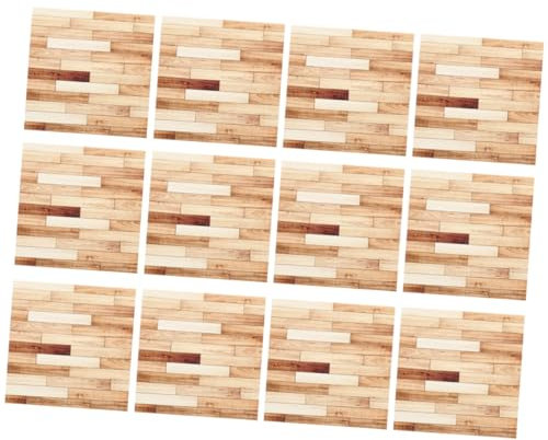 Toyvian 12stücke Miniatur Bodenaufkleber Für Puppenhaus Mini Holzfußboden Für Dekoration Realistische Holzoptik Vielseitig Einsetzbar Für Miniaturszenen