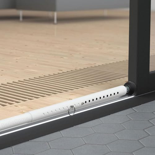 Starbover Sliding Door Security Bar, Adjustable Window Security Locks with Rubber Tips 45-128 cm, Patio Door Security Lock White for Home Apartment