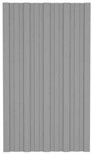 Xichuzi Dachpaneele 12 STK Trapezblech Dachplatten, Wellblechplatten Für Dach, Dachblech, Dachschindeln Für Gartenhaus, Verzinkter Stahl Grau 80x45 cm
