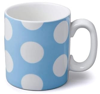 WM Bartleet & Sons - Porcelain Tea and Coffee Mug, 0.7pt, Polka Dot, Smooth Finish, Perfect for Tea, Coffee and Soups (Blue)