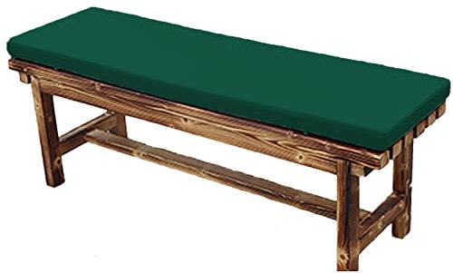 Generisch Sitzkissen Wasserdichtes, dunkelgrünes Gartenbank-Sitzkissen, 3-Sitzer-Terrassenbank-Auflage für Gartenmöbel, 60 x 40 x 5 cm, rutschfeste Gurte im Lieferumfang enthalten