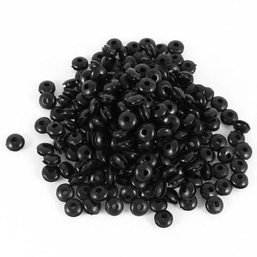 TA-VIGOR 3mm Rubber Grommets 300Pcs Black Cable Wire Protectors | Conductor Wiring Blanking Gasket Ring Grommets, Electrical Cable Hole Plugs for Protecting Wires, Cables and Plugs