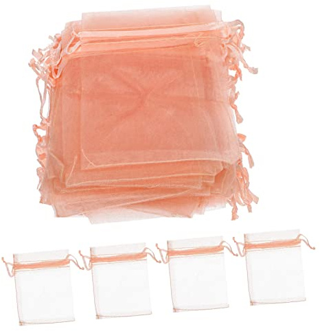 HAPINARY 100stücke Organzabeutel Klein mit Kordelzug Multifunktionale Verpackungsbeutel Süßigkeitenbeutel Armband-verpackungsbeutel für Hochzeit Party Geschenke