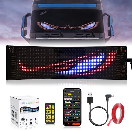 Aiorber Devil Eyes Light, Led Augen LED Anzeige Programmierbar Laufschrift Lichtschilder, Neonschild für Innen Außen Party Hochzeit Weihnachtsdeko