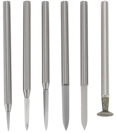Briny River Set di 6 punte da trapano per intaglio del legno da 1/8 di pollice, compatibili con utensili Dremels fai da te per incisione, smerigliatrice, utensile rotante