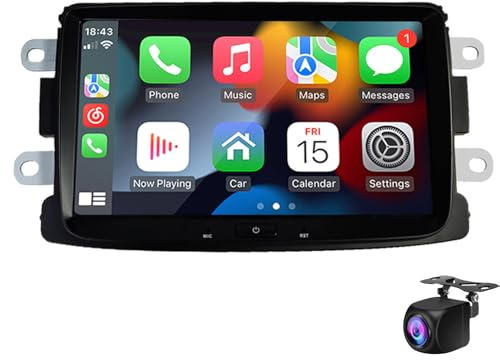 Autoradio Double Din pour Re-Nault Captur Symbol Duster 2013-2017 avec Téléphone sans Fil CarPlay Et Android Auto, 9 IPS Écran Tactile GPS Navigation Bluetooth USB FM Caméra Arrière SWC(Size:M300S)