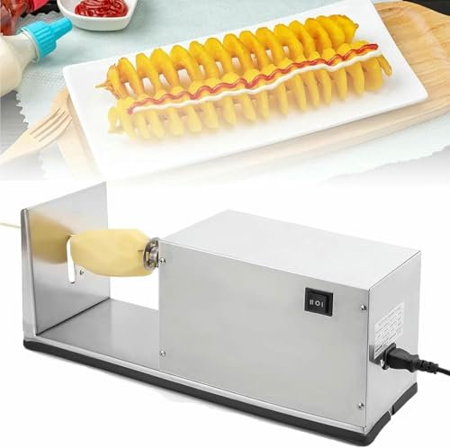 VYUJHNBG Macchina elettrica per Patate a Torre, Macchina tagliapatate, Macchina elettrica per Taglio a Spirale