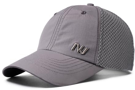 AYPOW Snabbtorkande basebollkeps för män, lätt andningsbar löparmössa utomhus sport unisex, packbar justerbar nät UV-skydd hatt sommer sol hatt golf tennis camping vandring, Mörkgrått, one size