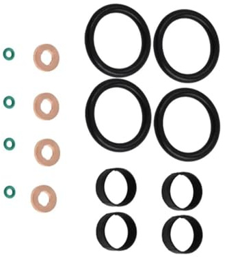 SQIFBA Einspritzdüsen 16 Stücke Kraftstoff Injektor Dichtung Washer O Ring Set Für Peugeot 107 2005-2014 2S6Q6L00 4AA 1204698 1982F7 Einspritzventil