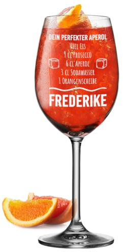 polar-effekt Aperol Spritz Verre à cocktail 460 ml avec gravure personnalisée pour femme, Cadeaux pour la fête des mères et un anniversaire, Verre à cocktail – Avec nom gravé