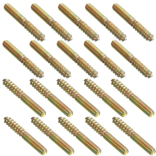 TA-VIGOR 60Pcs Hanger Bolts, M4x30mm Double Headed Bolts Self Tapping Screw, Double Ended Dowel Screws for Wood Joint Furniture